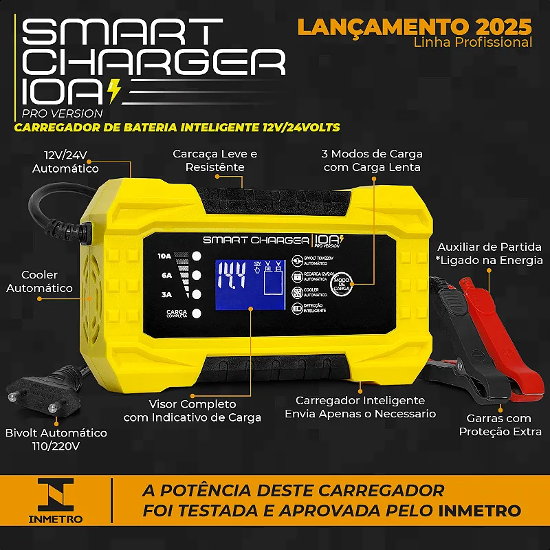 Carregador de Bateria Smart Charger 10A Pro — Casa Attract