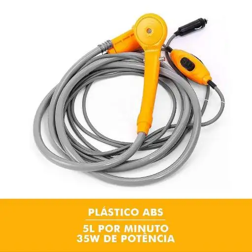 Chuveiro Portátil - 12V - 35W - Até 5L/min - Com Ventosa