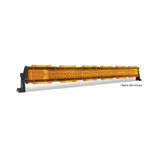 Kit 06 Lente Ambar Capa p/ Barra de LED 91cm 36 Pol - Neblina - Sinalização