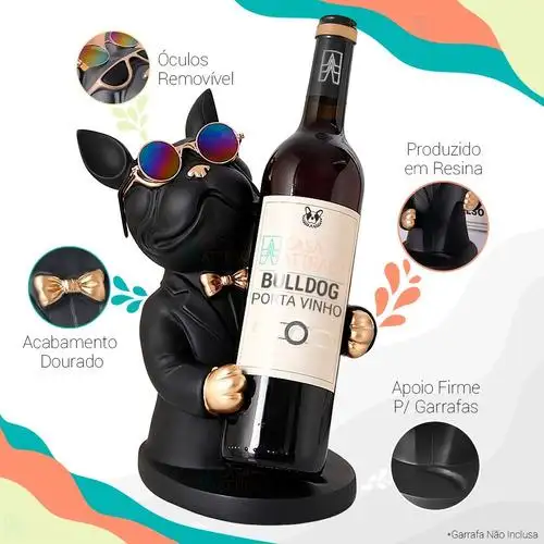 Estátua Bulldog P/ Decoração Sala Área De Festas Casa Vinho