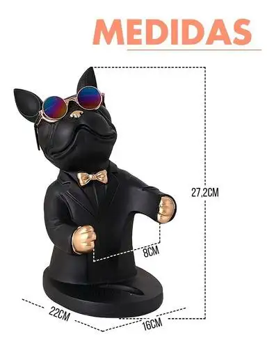 Estátua Bulldog P/ Decoração Sala Área De Festas Casa Vinho