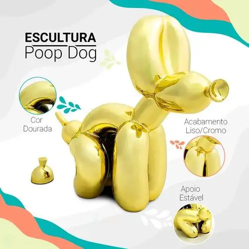 Estatua Bexiga Cachorro Estátua Decoração Mesa Centro Rack(Copia)