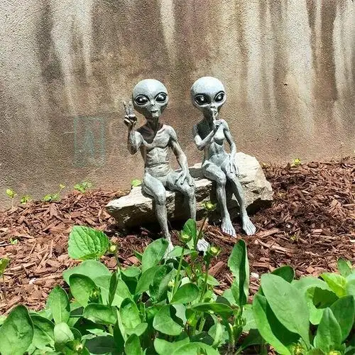 Estátua Alienígena Alien Área 51 Escultura Decoração E.t