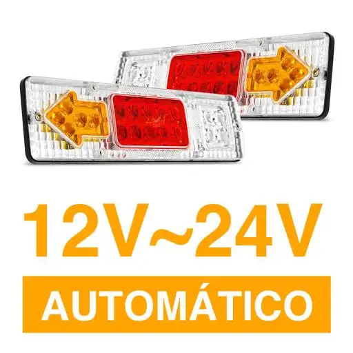 Par Lanterna Traseira 12v~24v Led Universal Todos Caminhões