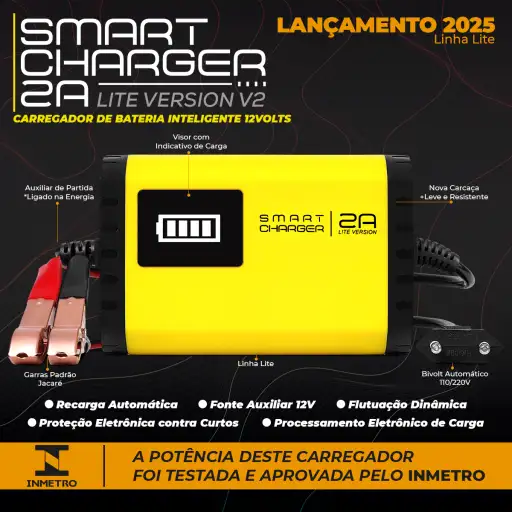 Smart Charger 2A Lite V2 - Inteligente - Bivolt - 12V