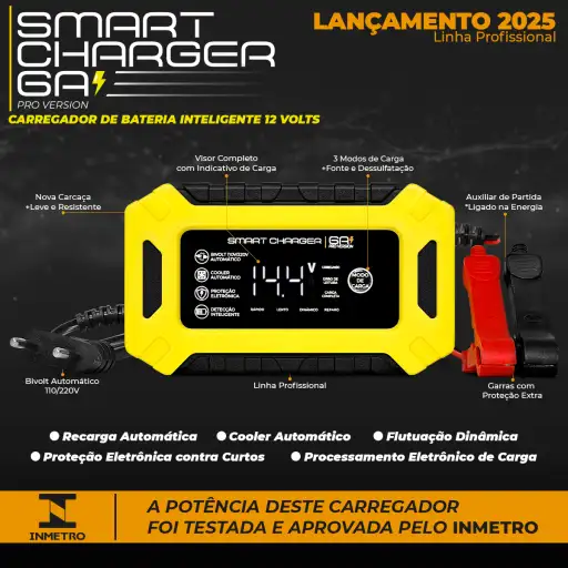 Carregador Smart Charger 6A PRO - Bivolt